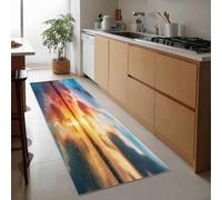 Generico Passatoie Lunghe per Corridoio 60 x 180 cm, Tappeto Antiscivolo Surréalisme Nuages Soleil Spectre - Tappeto Stretto Passatoia Lavabile Orange per Scale Cucina Ingresso Corridoio