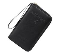 Genérico Passport Holder For Travel, Portable Waterproof Document Ticket Storage Wallet, Multi-Card Slot PU Leather Passport Holders, Travel Accessories, Purse For Men Women Companion, nero, Consulte