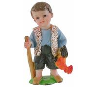 Generico Pastorello con Gallo in Resina cm 7 Stile Bambino Oliver