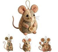 Generico Patchwork Mouse DIY Kit,Handmade Sewing Craft Kit with Pre-Cut Fabric, with Stuffing and Buttons,Cute Mouse Ornament Making Set for Adults Beginners,Creative Gift for Craft Lovers