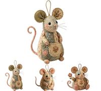 Generico Patchwork Mouse DIY Kit,Handmade Sewing Craft Kit with Pre-Cut Fabric, with Stuffing and Buttons,Cute Mouse Ornament Making Set for Adults Beginners,Creative Gift for Craft Lovers