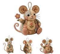Generico Patchwork Mouse DIY Kit,Handmade Sewing Craft Kit with Pre-Cut Fabric, with Stuffing and Buttons,Cute Mouse Ornament Making Set for Adults Beginners,Creative Gift for Craft Lovers