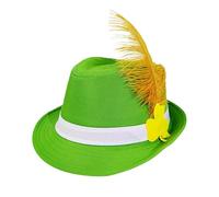 Generico Patrick's Day Hat - Jazz Buckle Hats | Green Leprechaun Shamrock Headwear For Adults, St Patricks Day Holiday Costume Hat For Men Women, Felt Fabric Festival Accessory For Party Cosplay