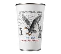 Generico Patriotic Beverage Container - Thermal Temperature Control, Travel Portable Item, Stylish Desktop Deskware | Premium Quality Drinkware, Coworkers Home Office Hydration Supply