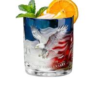 Generico Patriotic Whiskey Glasses - America 250th Whiskey Glass, Liquor Eagle Cup with Showcasing Style, Bar Glassware, Party Accessory, Drinking Glass for Men Tequila Vodka Beer Drink Bar Party