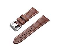 Generico Pattern Men Watch Straps 20mm 22mm 24mm 26mm Blue Black Brown Embossed Watchband Watch Accessories(Dark Brown,26mm)