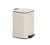 Generico Pattumiera quadrata da 6 litri con coperchio sottile in acciaio inossidabile doppio secchio interno ed esterno, compatibile soggiorno, cucina e ufficio(Beige)