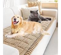 Generico Pawcart Couch Cover, Paw Lounge Plush Pet Couch Cover, Pet-Friendly Non-Slip Washable Couch Protector, Ultra-Soft Fluffy Plush Sofa Protector for Dogs Cats (Brown,27.6 × 27.6 in)