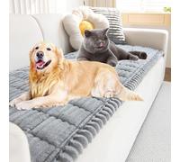Generico Pawcart Couch Cover, Paw Lounge Plush Pet Couch Cover, Pet-Friendly Non-Slip Washable Couch Protector, Ultra-Soft Fluffy Plush Sofa Protector for Dogs Cats (Gray,27.6 × 27.6 in)
