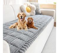 Generico Pawcart Couch Cover, Pawlounge Plush Couch Cover, Non-Slip Washable Couch Covers for Pets, Ultra-Soft Fluffy Plush Sofa Protector for Home (Light Gray,27.6 * 71in)