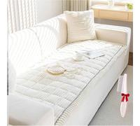 Generico Pawcart Couch Cover,Ultra-Soft Fluffy Plush Sofa Protector, With Cushion Cover,Anti-Static Non-Slip Washable Thickened Pet Hair & Scratch Resistant (White, 70x150cm(27.6" x 59.06"))