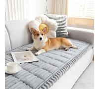 Generico Pawcart Couch Cover, Washable Non-Slip Sofa Cover Fuzzy Couch Cover for Pet, Ultra-Soft Fluffy Plush Sofa Protector for Home Dog and Cat (Light Gray,28 x 60 in)