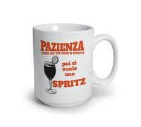 Generico ''Paziena poi ci vuole uno SPRITZ'' Tazza in Ceramica con Frase Divertente Tazza da Caffè the tisana Bianca mug idea regalo natale citazioni amore personalizzata