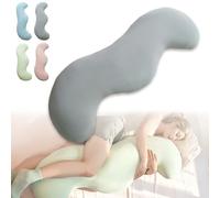 Generico Pea Pod Body Pillow for Adults, Cooling Body Pillo, Full Body Support Pillow for Side Sleepers, Soft and Supportive Pillows forSleeping & Lumbar Support (Gray,47.2 in (for 5'5" above))