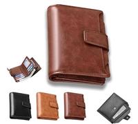Generico Peachloft Wallet, Men's RFID Blocking Bifold Wallet, PU Leather Multi-Card Zipper Pocket Anti-Theft Coin Purse (Coffee)