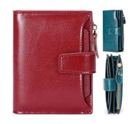 Generico Peachloft Wallet, RFID Shielded Bifold PU Leather Wallet, Slim Multi-Card Holder with Coin Pockets for Daily Unisex (Red 1)
