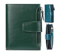 Generico Peachloft Wallet, RFID Shielded Bifold PU Leather Wallet, Slim Multi-Card Holder with Coin Pockets for Daily Unisex (Green 2)