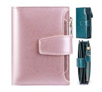 Generico Peachloft Wallet, RFID Shielded Bifold PU Leather Wallet, Slim Multi-Card Holder with Coin Pockets for Daily Unisex (Pink 4)