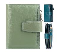 Generico Peachloft Wallet, RFID Shielded Bifold PU Leather Wallet, Slim Multi-Card Holder with Coin Pockets for Daily Unisex (Green 3)