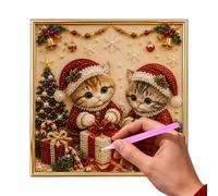 Generico Pearl Art Kits for Adults - Christmas Cat Beginner Crafting Set