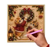 Generico Pearl Art Kits for Adults - Christmas Cat Beginner Crafting Set