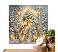 Generico Pearl Painting Jesus - Nativity Scene Framed Crafts Ornament | Religious DIY Jesus Pearl Art Kit Teens Party Birthday Home Living Room Bedroom Dorm Apartment Beginner Adult