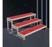 Generico Pedane per Coro, Pieghevoli, per Coro, con Base in Metallo Antiscivolo, Portatili, multilivello, a 3 Livelli, con Tappeto Rosso e Gambe in Acciaio - Robusta Piattaforma per spettacoli per ch