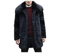 Generico Pelliccia Uomo Elegante,Chaqueta De Abrigo De Informal De Invierno para Hombre Solapa De Pelo De De ImitacióN Abrigo CáLido Chaquetas De Abrigo Gruesas Medianas Y Largas