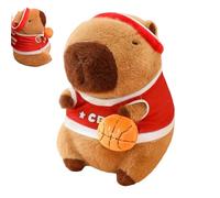 Generico Peluche Capibara,23 Cm Con Divisa Da Basket Morbido Da Collezione Cartone Animato | Giocattoli Di Peluche | Per Bambini Ragazzi Asilo Casa Scuola Uffici Caffè Divani Librerie