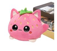 Genérico Peluche Cat - Bambola con figura di fragola, giocattolo animale di abbraccio, cuscino imbottito rosa morbido, accento della stanza della scuola materna Kawaii/collezione di scritti