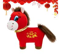 Genérico Peluche Cavallo | Bambola a tema culturale di Capodanno - Peluche di cavallo con espressione divertente, per tutte le età, regali di compleanno e decorazione della casa