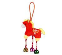 Generico Peluche Cavallo,Ornamento Appendibile Rosso a Forma di Bambola - Con Campanello Cavallino In Peluche,Per Casa Soggiorno Porta Finestra Parete Bagaglio
