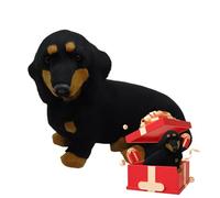 Generico Peluche de chien réaliste - Décoration d'intérieur mignonne et amusante, statue de teckel en peluche pour plus de détails, petite amie, hommes, femmes, garçons, filles, bébés, jeunes