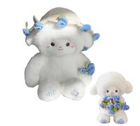 Generico Peluche di bouquet di pecorelle, peluche di bouquet di rose con cappello rimovibile che si trasforma in un bouquets, bambola magnetica a forma di agnello, decorazione per la camera da letto