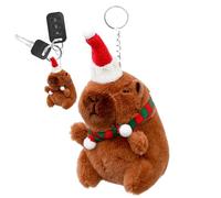 Generico Peluche Di Capibara Ornamento Per Borsa,Giocattolo Charme Decorativo Cartone Animato - Natale Capybara Peluche,Per Adulti Compleanno Premi Classe Riempitivi Sacchetti Regalo Ragazzi Ragazze