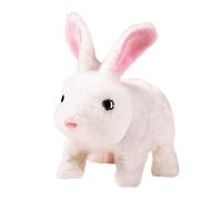 Genérico Peluche di coniglio realistico, peluche di coniglio pasquale che salta, coccola e muovi le orecchie, animale domestico elettronico - per bambini, casa, viaggi, Pasqua, compleanno e Natale