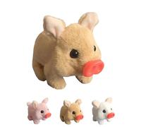 Generico Peluche Elettrico Realistico a Forma di Maiale, Divertente Pupazzo di Maialino che Cammina con il Naso Che si Muove, Simpatico e Divertente Maialino di Peluche Elettronico (Brown)