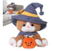 Generico Peluche Gatto Halloween | Micio Stregatto con Cappello e Mantello | Morbido Peluche 25 cm per Camera dei Bambini Divano Letto | Compleanno Ragazzini Festa Halloween