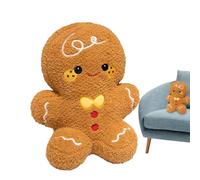 Generico Peluche Omino di pan di di Natale | Cartone animato di omino di pan di ripieno da 10,23 pollici, Morbido peluche natalizio di pan di, decorazioni natalizie per il compleanno, il