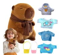 Generico Peluga Capybara Con Abbigliamento -, Accogliente, Attraente | Cuddly Toy Plush Bear, Animal Di Di Cartone Animato, Con 4 Abiti E Accessori, Giocattoli Morbidi Per Bambini E Adulti, Idea