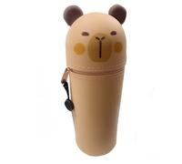 Generico Pen Holder, Capybara Pencil Bag, Telescopic Silicone Storage with Zippered Opening, Desk Organizer for School, Classroom, Teacher, Student, Home, Dorm, Teens, Supplies, Stationery, Study