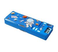 Generico Pen Pencil Case, Student Stationery Organizer, Sturdy Home Writing Organizers Box, Cartoon Pencil Organizer for Boys and Girls, 10.24x3.74x1.38 Inches, Black, Dark Blue, Blue