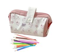 Generico Pencil Case, Cute Organizer, Multi Functional Stationery Holder with 8.7 X 4.3 Inches Capacity, Zipper Pouch for College Students, Commuting, Kids, Adults, Women, Girls, Travel, Pink Blue