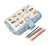 Generico Pencil Case, Cute Organizer, Multi Functional Stationery Holder with 8.7 X 4.3 Inches Capacity, Zipper Pouch for College Students, Commuting, Kids, Adults, Women, Girls, Travel, Pink Blue