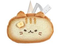 Generico Pencil Case Cute Toast Cat Design - 19x13cm Plush Pencil Case, Fun Pencils Pouch | Aesthetic Organizer Aesthetic Bag For Backpack, Kindergarten, School, Kids, Boys, Teen, College, Students
