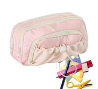 Generico Pencil Case, High Capacity Double-Zipper Stationery Organizer, Ruler Holder for Middle School College Students Teens Adults Girls Boys Classroom and Desk Supplies
