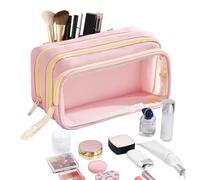 Generico Pencil Case, High-Capacity Stationery Organizer, Portable Design with Handle, Multi-Pocket Storage for School, College, or Offices Use by Kids and Adults, 8.86x4.72x2.76 inches, Pink, Blue