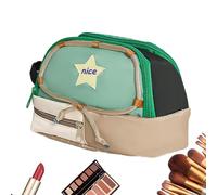 Generico Pencil Pouch Cute, Large Capacity Stationery Bag, Star Pattern Zipper Case, Portable Cosmetic Organizer, Multi-Purpose School Supplies Storage for Teen Girls and Students