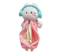 Generico Pencil Storage Bag - Plush Cat Pouch for School Travel | Headphone Design with Zipper Closure, Stationery Organization Case, Kids Student, College Accessory and School