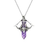 Generico Pendant Necklace, Crystal Jewelry, 2.17x2.56 Inches Natural Stone Accent Vintage Inspired Bow Design, Fashion Necklaces Accessory for Women, Party, Event and Daily Outfit Use